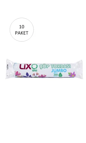 J-250 Jumbo Boy Çöp Torbası 80 x 110 cm 10 Lu Rulo x 5 Paket = 50 Adet (Mavi)