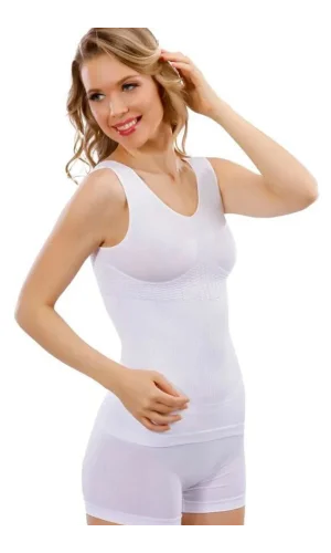 Jakarlı Kalın Askılı Bayan Atlet 14005 -Beyaz