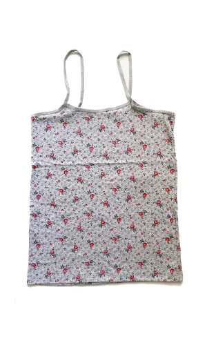 Kadın Askılı Desenli Atlet Dantelli Empirme Pamuklu Penye D2