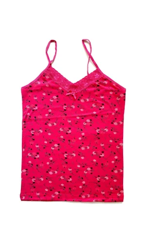 Kadın Askılı Desenli Atlet Dantelli Empirme Pamuklu Penye D3