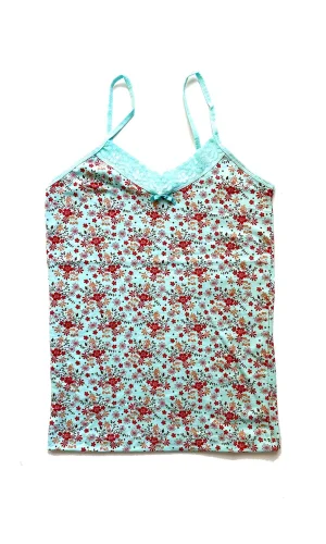 Kadın Askılı Desenli Atlet Dantelli Empirme Pamuklu Penye D5