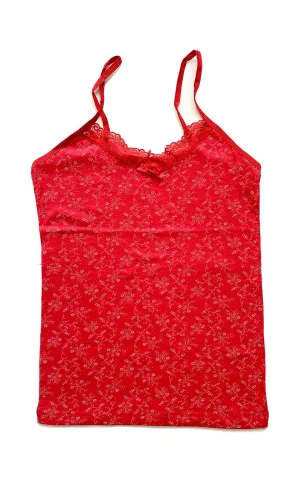 Kadın Askılı Desenli Atlet Dantelli Empirme Pamuklu Penye D9