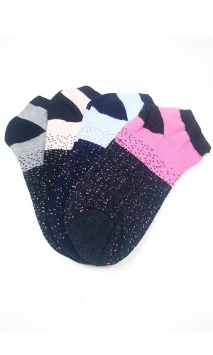 Kadın Bilek Çorap Yazlık Pamuklu Yumuşak Nokta Desen 4 Çift