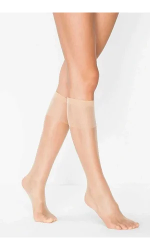 Kadın Diz Altı Parlak Fit 15 Denye Çorap Açık Ten