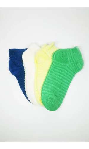 Kadın Havlu Patik Bilek Çorap Ev Çorabı 4 Çift