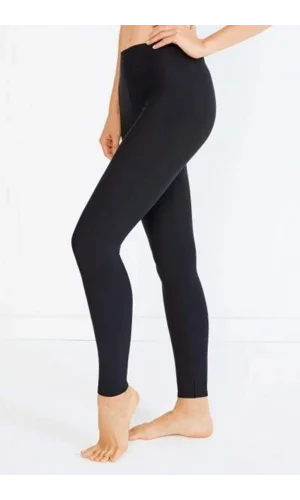 Kadın İçi Pamuklu Termal Pijama Tayt İçlik Siyah