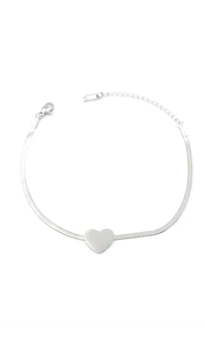Kalp Bileklik - Gümüş