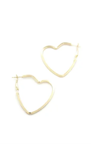 Kalp Halka Küpe - Altın