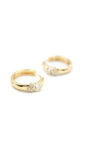 Kalp Halka Küpe - Beyaz