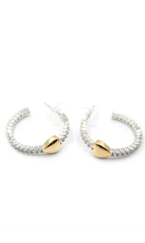 Kalp Halka Küpe - Gümüş