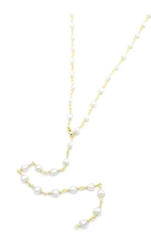 Kalp İncili Y Kolye - Altın