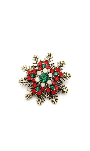 Kar Tanesi Broş - Kırmızı