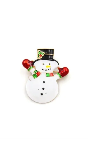 Kardan Adam Broş - Beyaz