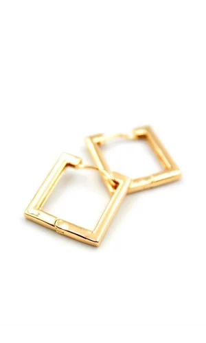 Kare Halka Küpe - Altın