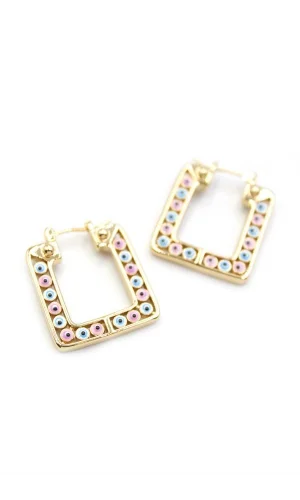 Kare Nazar Küpe - Altın