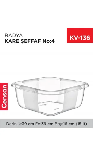 Kare Şeffaf Badya 1 Adet 4 No Royaleks-E167