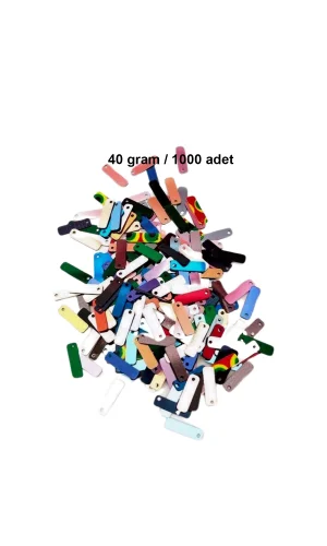 Karışık Renkler 15 x 5 mm Dantel Oya Yazma Halhal Abiye Lazer Kesim Pul 1000 adet / 40 gram