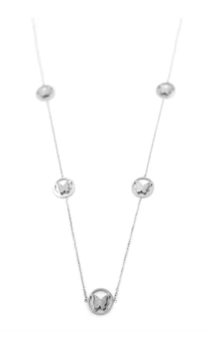 Kelebek Kolye - 90 cm - Gümüş