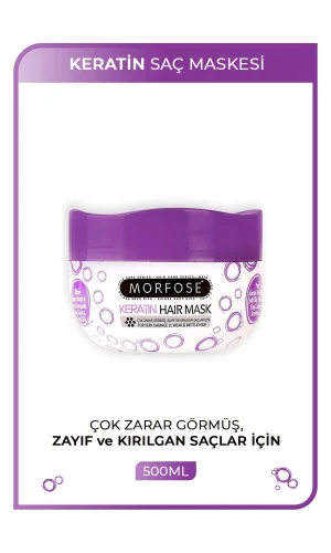Keratin Saç Maskesi 500 ML  - Yıpranmış Saçlar için - mrfs
