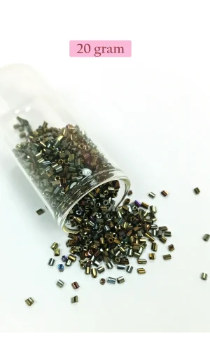 Kesme Cam Boncuk 2mm - 20 Gram - Asker Yeşili -BNC340