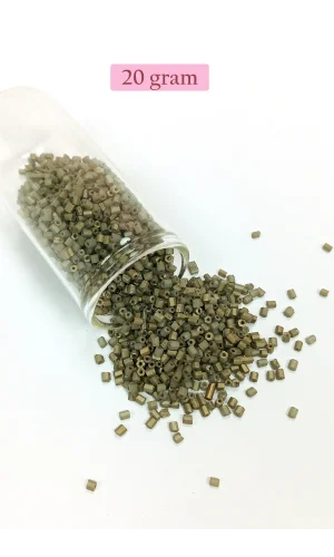 Kesme Cam Boncuk 2mm - 20 Gram - Mat Asker Yeşili -BNC317