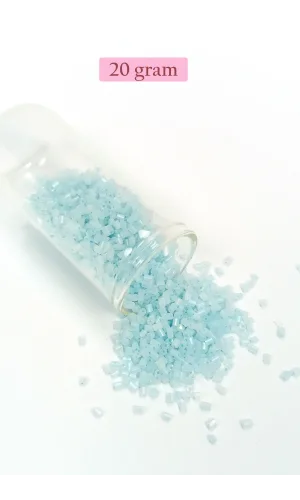 Kesme Cam Boncuk 2mm - 20 Gram - Maz Buz Mavi -BNC321