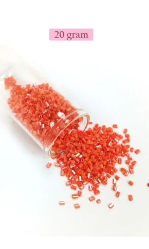 Kesme Cam Boncuk 2mm - 20 Gram - Mercan Kırmızı -BNC310