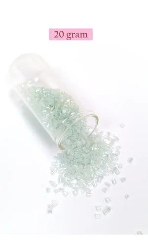 Kesme Cam Boncuk 2mm - 20 Gram - Şeffaf Beyaz -BNC320