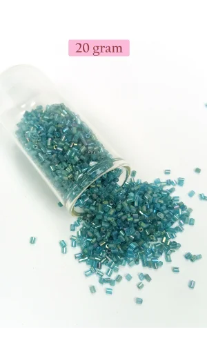 Kesme Cam Boncuk 2mm - 20 Gram - Şeffaf Çam Yeşili -BNC332