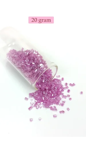 Kesme Cam Boncuk 2mm - 20 Gram - Şeffaf Eflatun -BNC311