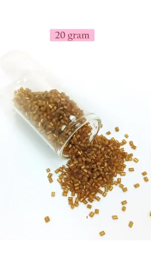 Kesme Cam Boncuk 2mm - 20 Gram - Şeffaf Kahverengi -BNC306