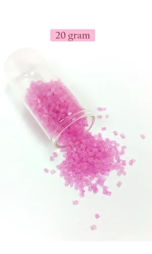 Kesme Cam Boncuk 2mm - 20 Gram - Şeffaf Mat Pembe -BNC329