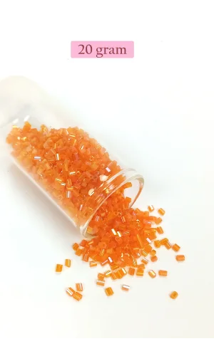 Kesme Cam Boncuk 2mm - 20 Gram - Şeffaf Turuncu -BNC314