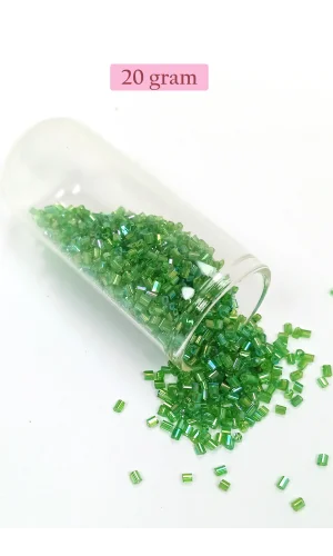 Kesme Cam Boncuk 2mm - 20 Gram - Şeffaf Yeşil -BNC307