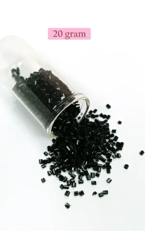 Kesme Cam Boncuk 2mm - 20 Gram - Siyah -BNC312