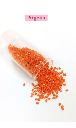 Kesme Cam Boncuk 2mm - 20 Gram - Turuncu -BNC305