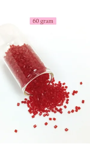 Kesme Cam Boncuk 2mm - 60 Gram - Bordo - BNC389