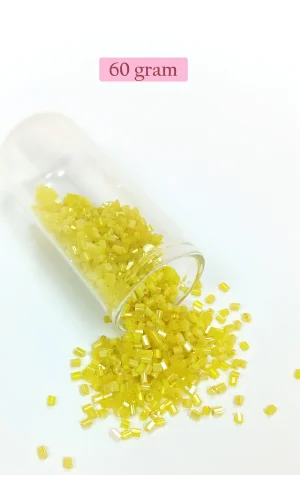 Kesme Cam Boncuk 2mm - 60 Gram - Koyu Sarı - BNC385