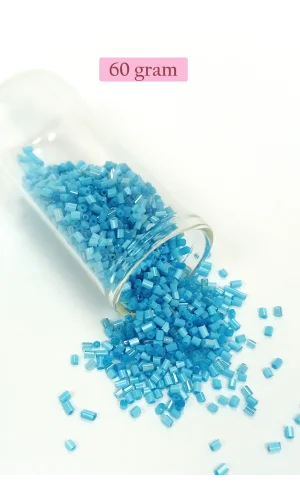 Kesme Cam Boncuk 2mm - 60 Gram - Mat Mavi - BNC386