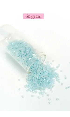 Kesme Cam Boncuk 2mm - 60 Gram - Maz Buz Mavi - BNC369