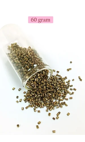 Kesme Cam Boncuk 2mm - 60 Gram - Metalik Sarı - BNC390