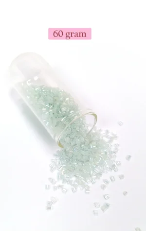 Kesme Cam Boncuk 2mm - 60 Gram - Şeffaf Beyaz - BNC368