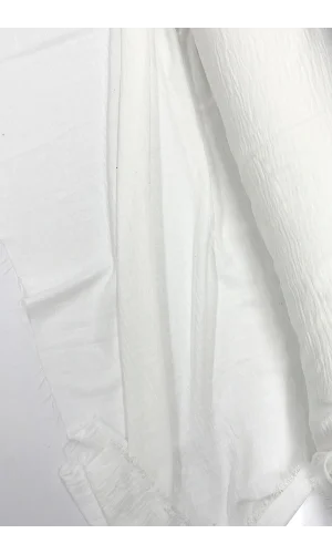 Keten Kumaş - Organik Kumaş - Perde Kumaşı - Ince Keten - Kıyafet Için Kumaş Örtü Beyaz 11