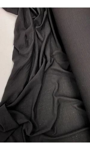 Keten Kumaş - Organik Kumaş - Perde Kumaşı - Ince Keten - Kıyafet Için Kumaş Örtü Siyah 27