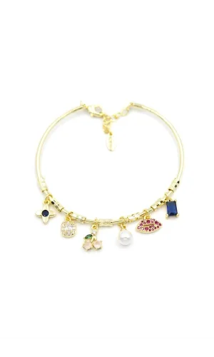 Kiraz Dudak Charmlı Bilezik - Altın