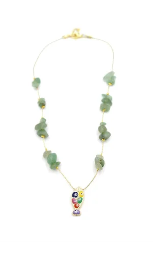 Kırıktaşlı Balık Kolye - Su Yeşili