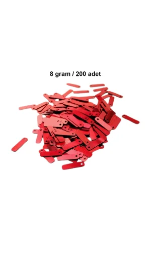 Kırmızı 15 x 5 mm Dantel Oya Yazma Halhal Abiye Pulu Lazer Kesim Pul 200 adet / 8 gram