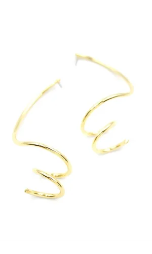 Kıvrımlı Küpe - Altın