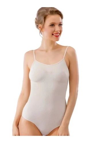 Korseli Çıtçıtlı Body Alttan Çıtçıtlı Body Atlet Korse 17500 - Ten