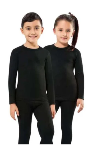 Kota 1 Adet Kız Erkek Çocuk Termal Siyah İçlik Fanila Body 2005